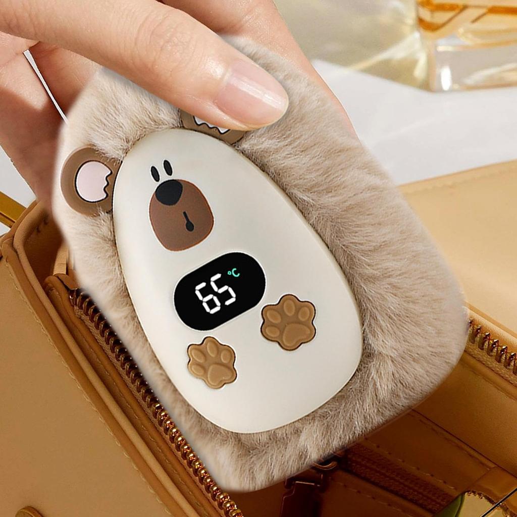 Rechargeable Hand Warmer 10.5 X 7.5 Cm Electric Cartoon Pocket Hand Heater With 3 Heat , Portable Heater, Electric Pocket Heater With Digital Display