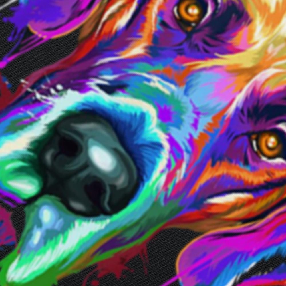 Lustige Dogge Splash Art Bunte Grafik T-Shirts Herren Damenmode Lässiges T-Shirt 100% Baumwolle Locker Übergroßes T-Shirt