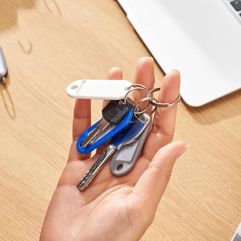 50 PCS Plastic Key Tags Split Ring ID Label Keychains for Organizing Locker Mailbox Apartment Office Home Keys