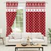 Christmas Home Window Curtains Red White Festive Printed Living Room Bedroom Holiday Decor Drapes Curtain With Grommet Polyester Ideal For Area