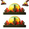 Sundowner Coaster Set with Cactus Toothpick Holder Mountain Salt & Pepper