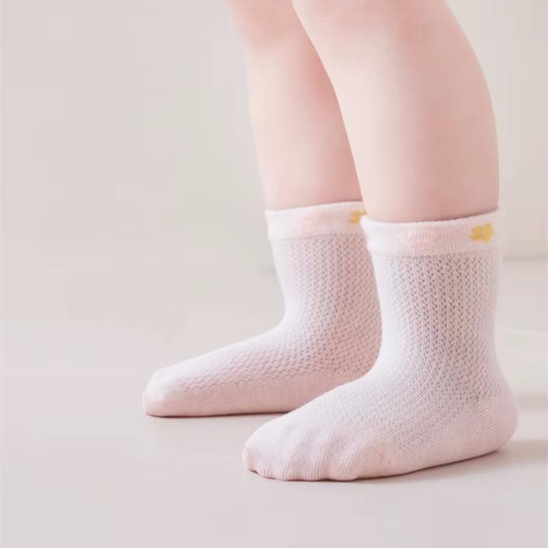 4 Pary/Zestaw Skarpetki Bawełniane Miękkie Księżniczka Falbanka dla Dziewczynki Noworodek Wiosna Lato Siateczkowe Cienkie Koronkowe Skarpetki Dziecięce 0-5L