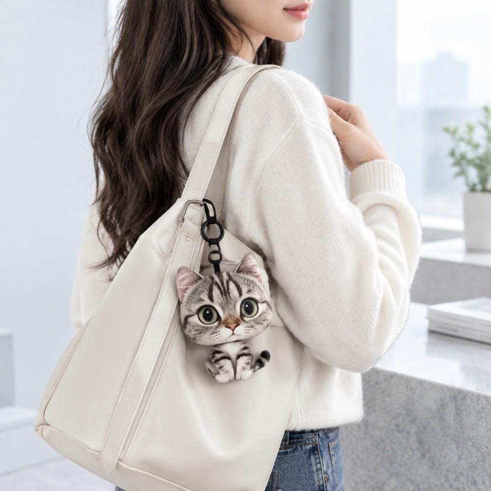 Plush Doll Bag Pendant Cartoon Design Car Key Ring New Cat Plush Doll Keychain  Gifts