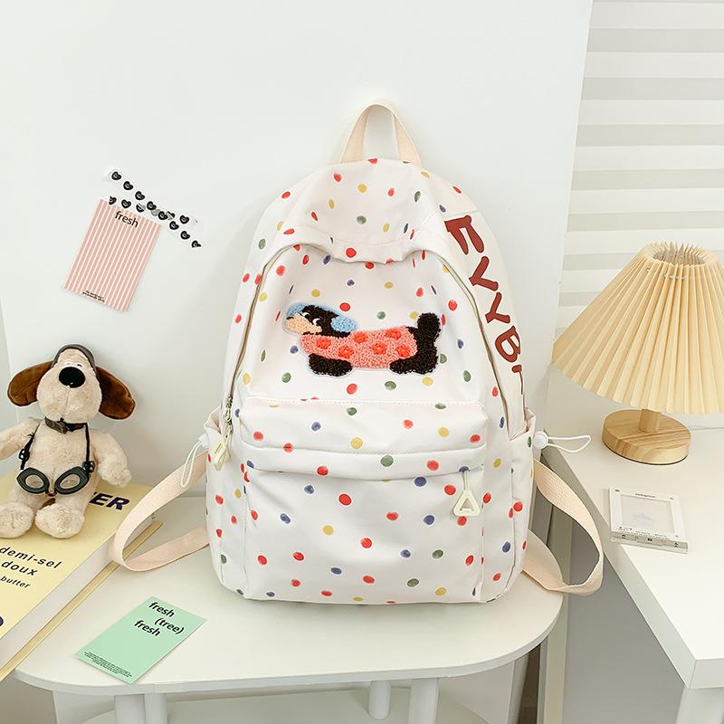 New High-value Schoolbag Ins Niche Female Junior High School Student Cute Puppy Computer Backpack Female Travel Backpack