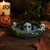 Durable Resin Ashtray Halloween Scary Ghost Ashtray, Spooky Water Skull Haunted House Decor Ash Tray for Living Room, Home Office Desk