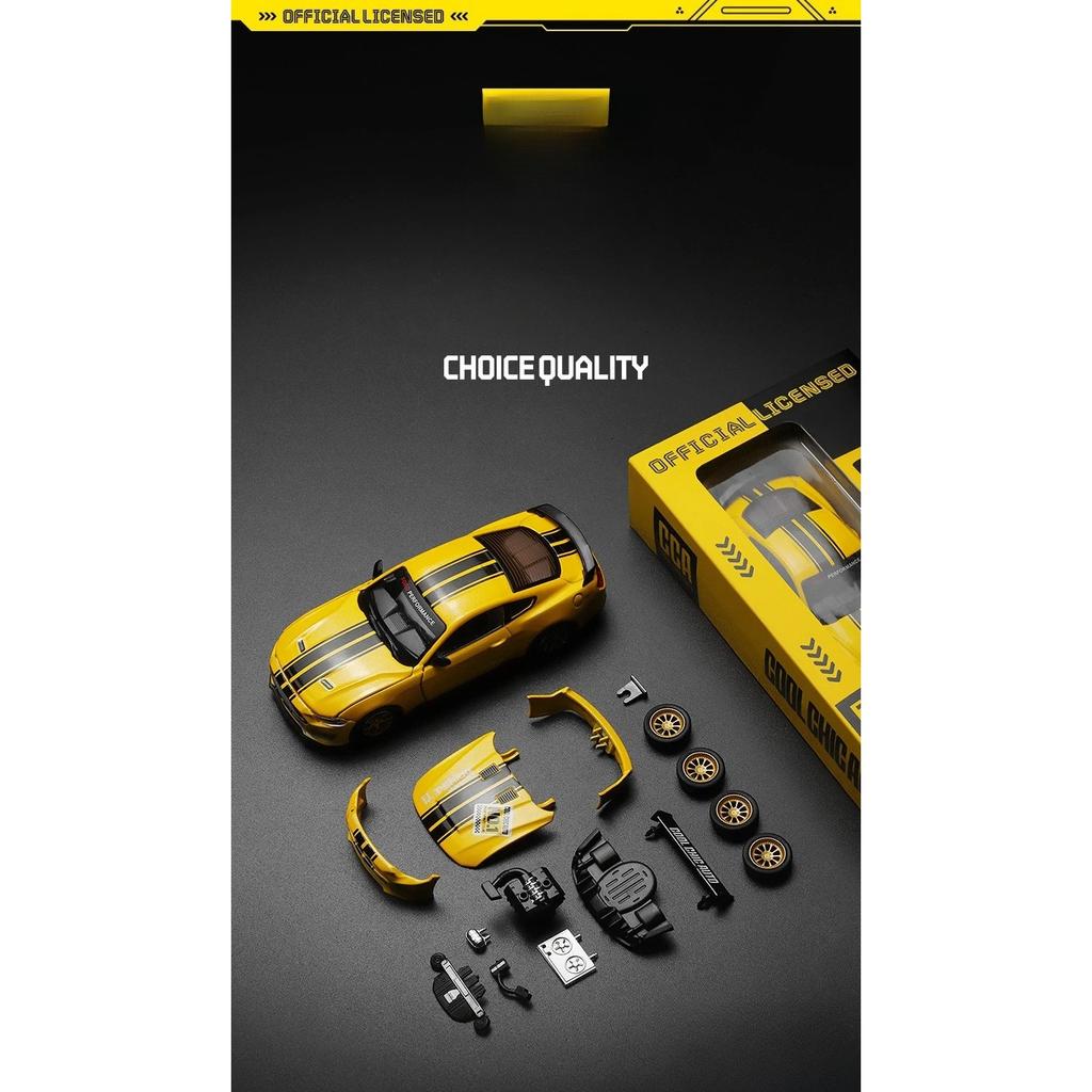 1/42 Ford Mustang GT 2018 Assembly Modification Series Alloy Diecast Car Model Trendy Home Decoration Miniatures Birthday