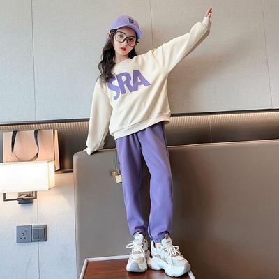 Girls  Spring Suits Youth Teenage Girls Korean Style Loose Fashionable Casual Sweater Two Piece Sets 10 12 14 Years Girls Clothes