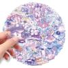 50 Transparent PET Stickers: Waterproof Purple Dreamy Princess Style for DIY Journaling