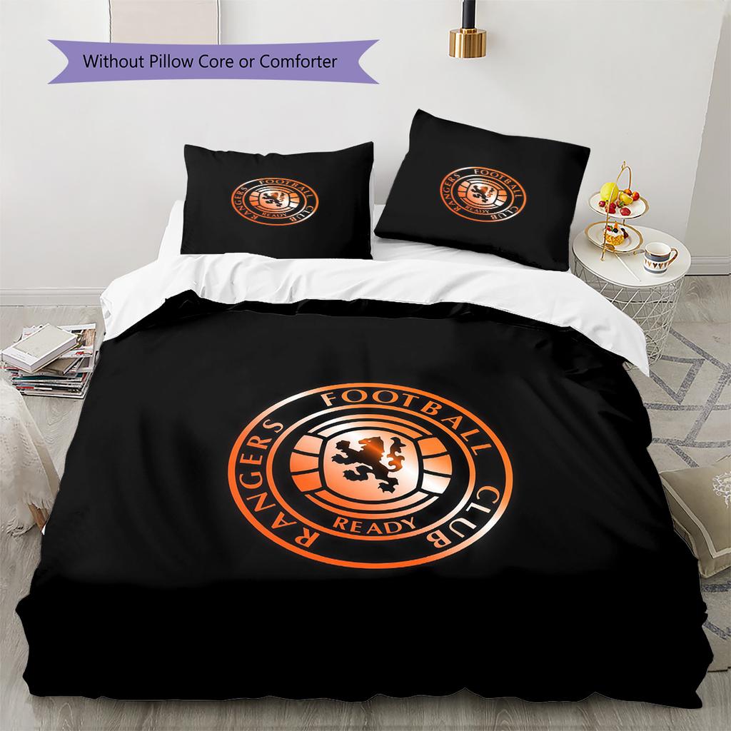 Rangers FC2 Pattern Bedding Quilt Set Home Decoration Gift (1 * duvet cover + 2 * pillowcase without core)