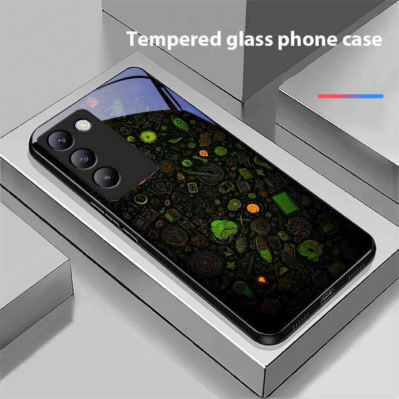 Dream Space Black For Y72 33S 11 03 36 96 Lite 35 16 Iqoo 12 V40 SE 5G 29 40 21 30 X80 Pro Vivo Tempered Glass Phone Case Black