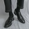 Men Derbys Oxford Blue Black Embossing Leather Formal Business Shoes Men's Tuxedo Wedding Dance Shoes Plus Size