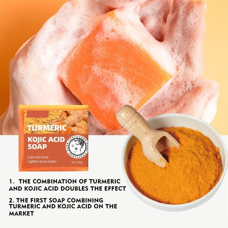Kojic Acids Brightening Soap Black Spots Remover Cleanser Minimize Freckles Shrink Pores Face Body Soap Skin Care