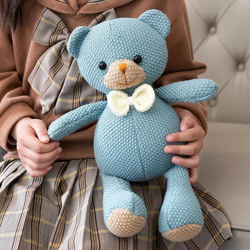 Crochet Animals Plush Stuffed Bunny Monkey Dolls Cotton Knitted Plushies Rabbit Cuddle Toys Kids Early Educational Peluche Toy