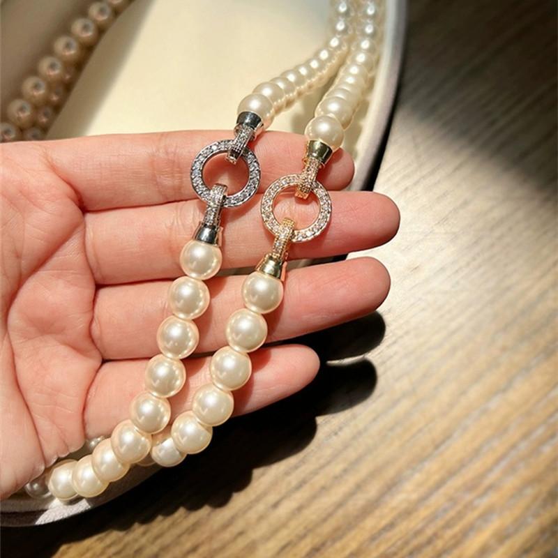 Interlocking Highlight Shell Pearl Necklace High Sense Retro Personality Simple Versatile Temperament Neck Chain Clavicle Chain