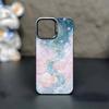 Golden Stars Moon Nebula Pink Phone Case For iPhone17,16,15,14,13,12,11 Plus,Pro Max Black Matte Shockproof Cover