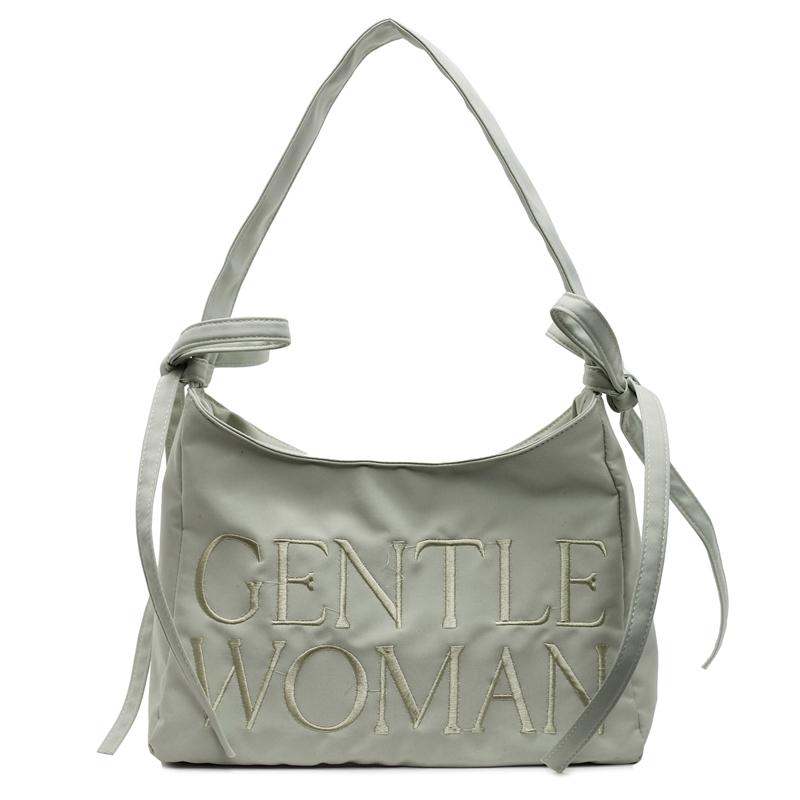 Underarm Bag 2025 New Fashion High-end Bow Nylon Cloth Bag Candy Color Thai Letter Single Shoulder Armpit Bag Handbag