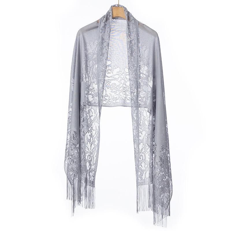 Damen Spitzenschal: Ein vielseitiges Oberbekleidungsstück für Frühling und Herbst mit Quasten, perfekt als Sommer-Seidenjacquard-Schal oder Ergänzung zu einem Cheongsam-Kleid.