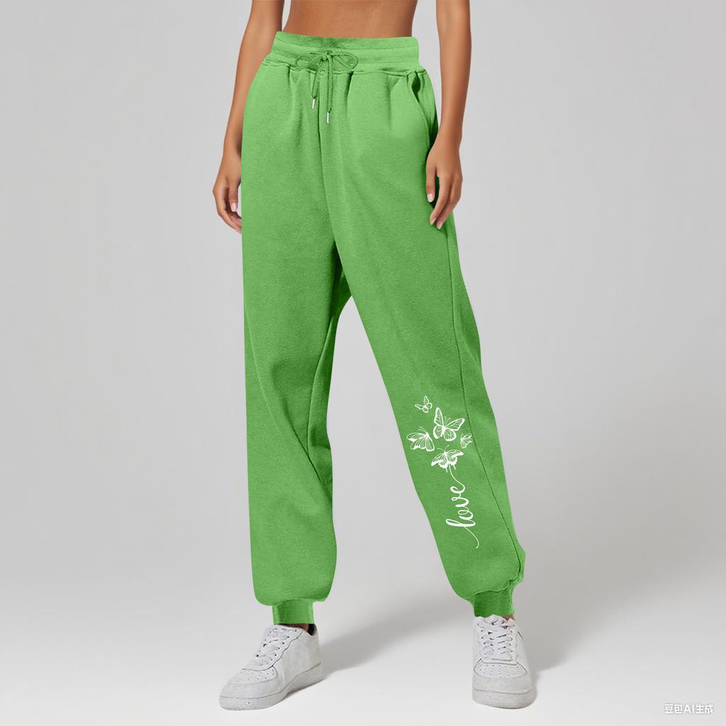 Ladies' Printed Unisex Casual Pocket Drawstring  Pants