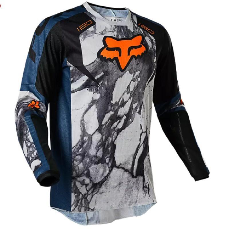 Mens Quick-Dry Long Sleeve Cycling Jersey Mountain Bike Downhill Shirt UV Protection Sport Top