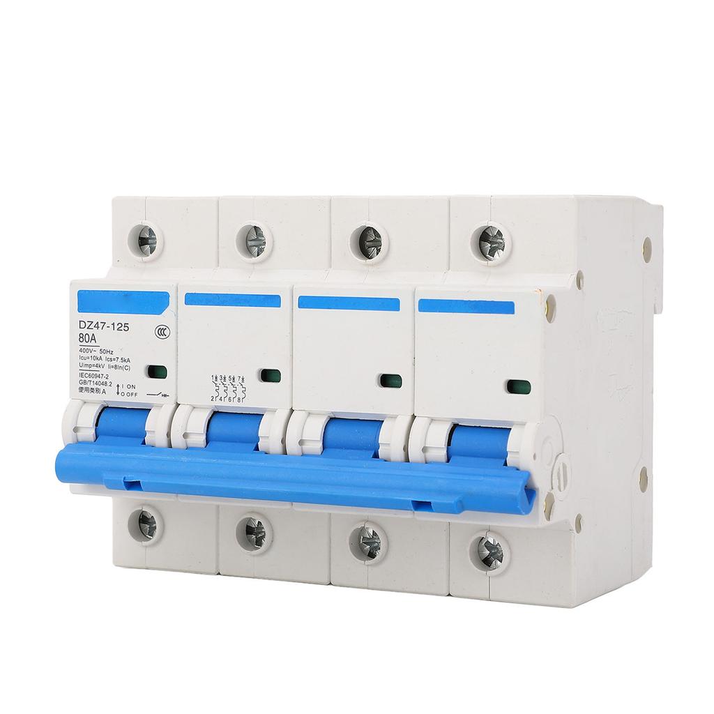 Hutschienen-Leistungsschalter 4-polig 400V 80A Vielseitiger Sicherheitsschutz Schwer entflammbar Trenner