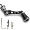 HEIGHTEN 45-50mm Adjustable Reel Handle with 19mm Aluminum Knob for Shimano and Daiwa Arch Series Spinning Reels (Gunmetal & Black) (880)