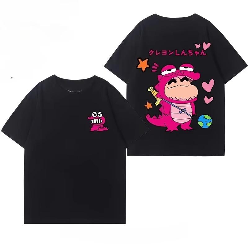 MINISO Crayon Shin-chan Co-branded Waniyama San Grafik T-Shirt Sommer Niedlich Damen T-Shirt Mode Locker Paar T-Shirt