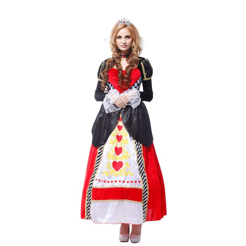 Red Queen of Hearts Costumes for Women Alice In Wonderland Costume Sexy Royal Cosplay Clothing Women Halloween Fancy Dress