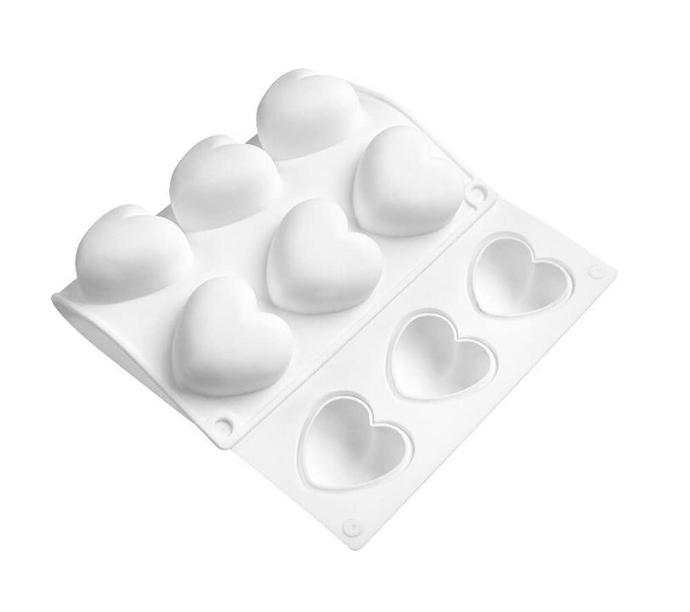 Silicone Mousse Cake Mold, Bake-Resistant Dessert Mousse DIY Chocolate Soap Candle Mold, 15-Cavity Heart Shape