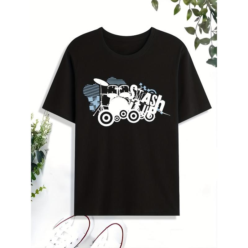Men s Fashion Casual Printed Short Sleeve S чёрный