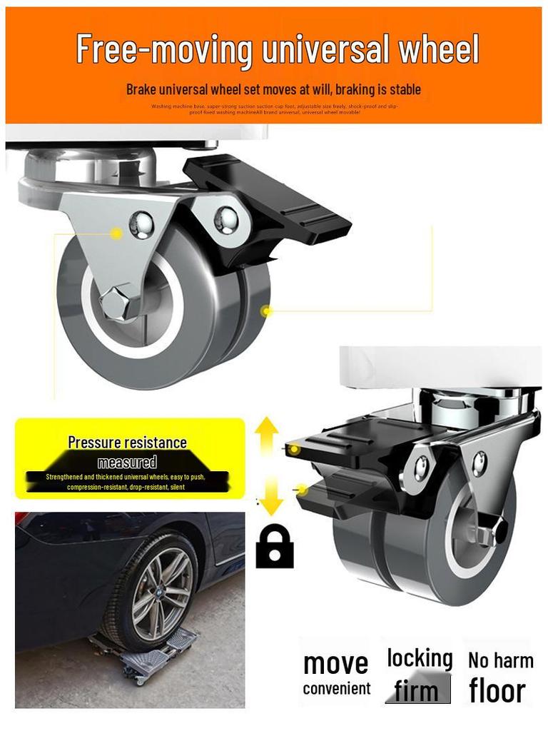 Adjustable Appliance Base Stand: Mobile, Ventilated, Moisture-Proof Refrigerator & Washer Rack