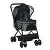 Pet Stroller Pushchair Foldable Travel Dog Cat Carriage w/ Reversible Handle Brake Basket