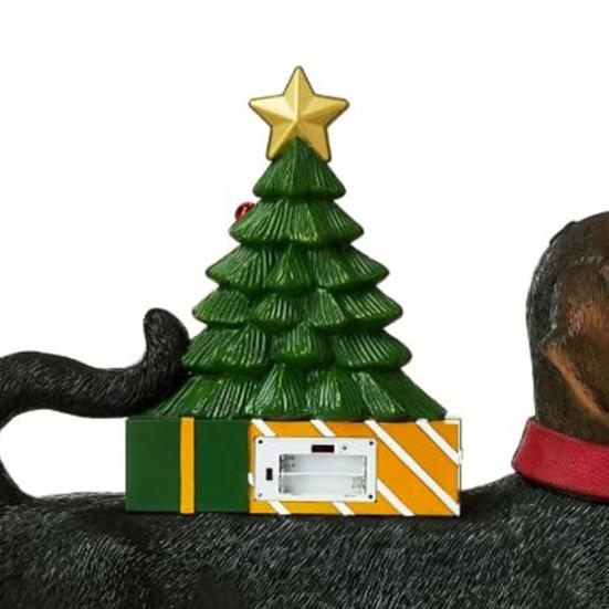 Lighted Dachshund Christmas Decoration Resin Dachshund Ornament with Scarf Boots Light-up Tree Cute Dachshund Figurine for Festive Holiday Table