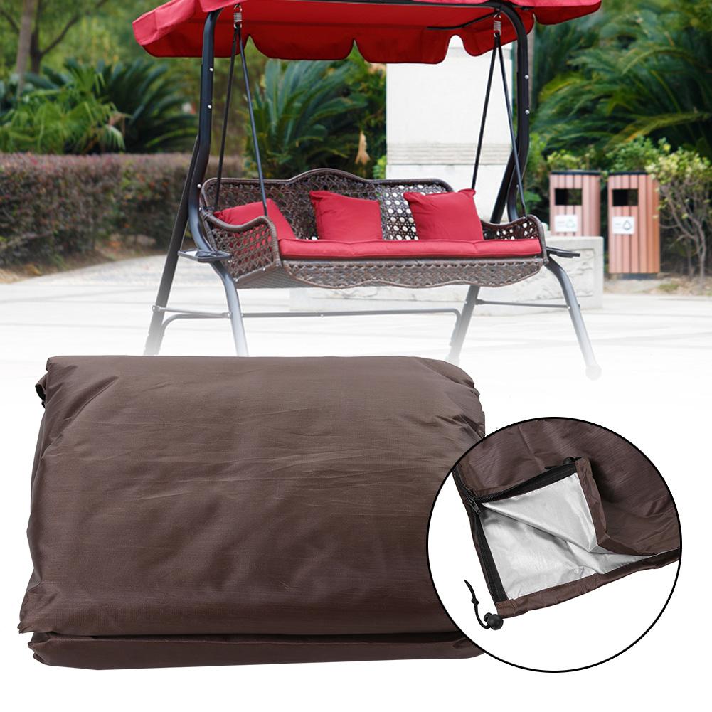 Outdoor Garden Swing Seat Covers Waterproof 3 Seater Hammock Furniture Protector(Coffee)