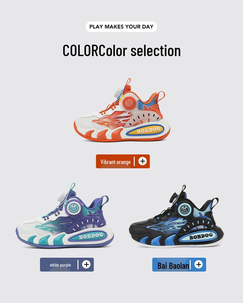 Babudou Boys' Double Mesh Sneakers - 2025 Autumn/Winter New Style Fashion Running Shoes for Kids