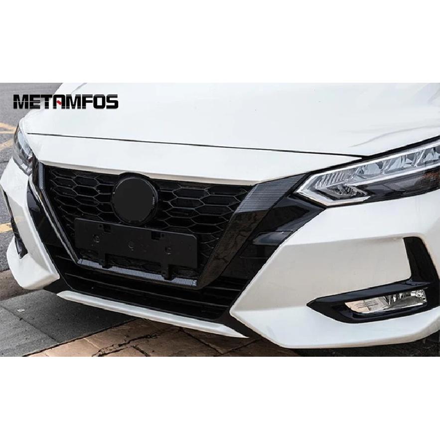 For Nissan Sentra Bluebird Sylphy - 2024 Front Center Mesh Grille Grill Cover Trim Molding Sticker Strip Car Accessories