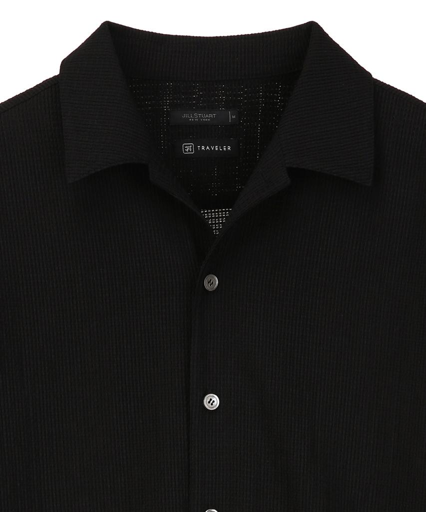 Jilseutyueoteunyuyogmaen Open Collar Setup Long Sleeve Shirt - Black(Jnsh6B385Bk)