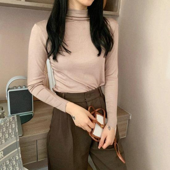 Top Intimo da Donna Accogliente Alta Elasticità Tessuto Morbido Top Intimo da Donna Blusa con Fondo T-Shirt Basic Top Intimo da Donna