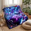 Cosmic Butterfly Flight Blanket Personalized Name Flannel Blanket Soft Cozy Plush Throw for Sofa Bed Lightweight Home Decor