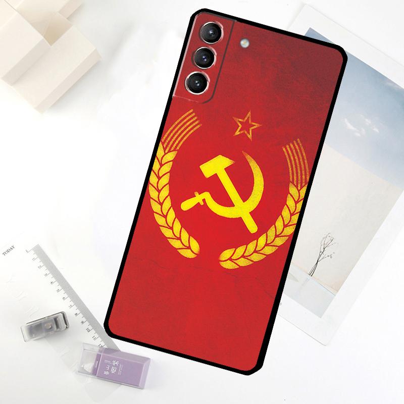 USSR Flag Soviet Union Phone Case For Samsung Galaxy S20 FE S21 S22 S23 S24 S25 S26 Ultra S10 S25 Plus S25 FE Cover