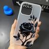 Phone Case For Iphone 15 Plus 17 Air 16 13 14 12 11 Pro Max Soft Precise Cut Funda Luxury Black Roses Scratch Resistant Cover