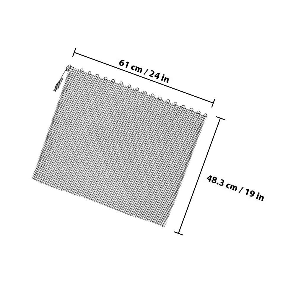 2Pcs Fireplace Screen Panels Black Iron Mesh Curtains Spark Guard Protect Carpet Floor Hearth Mesh Screens Fireplace Screen