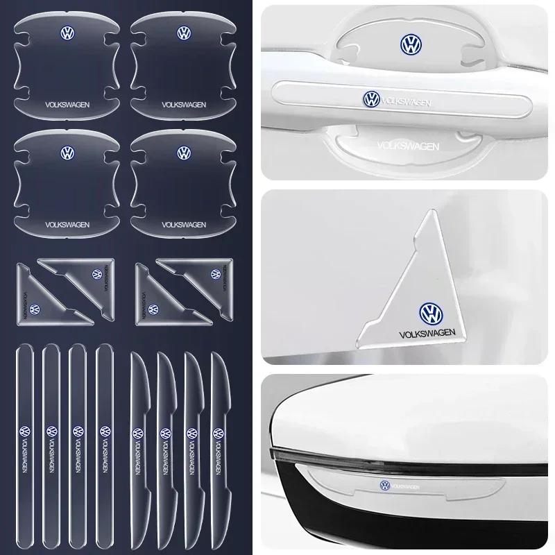 VW Car Door Handle Bowl Scratch Transparent Stickers Anti-collision Strip For Volkswagen VW Golf 4 7 MK3 4 7 Touran Polo Passat