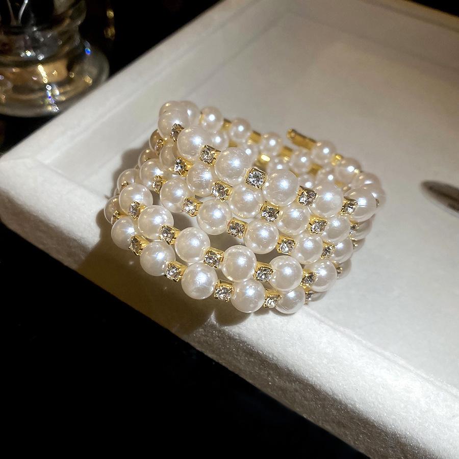 Ретро многослойный открытый браслет-манжета со стразами: Высококачественный Модный Универсальный Браслет для Женщин