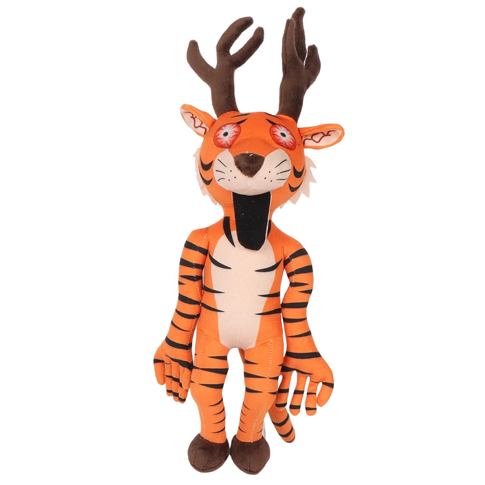 

Plush Stuffed Animal Toy Soft Large Size Stuffed Plush Doll with Antlers and Striped Pattern Suitable for Home Decoration and Playtime One Size