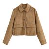 Kaslead New Women clothes Western Style Fashion Simple Suede Outerwear Jacket 4968224