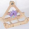 Bird Swing Wooden Rotatable Perch Bird Cage Accessories For Pets Hummingbirds Backyard Play Enrichment Exercise Climbing