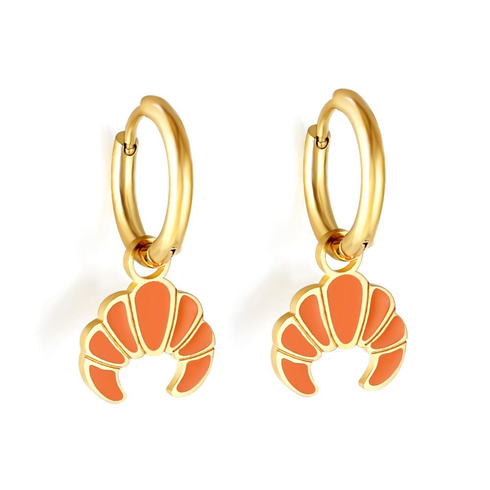 Stainless Steel Hoop Earrings Trendy Cartoon Strawberry Cherry Pendants Women Girls Round Huggie Earrings Dangles Party Jewelry