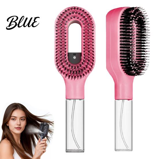 Escova de Cabelo Amiga do Couro Cabeludo 2 em 1 com Borrifador Embutido Desembaraçador para Cabelos Cacheados Ondulados Lisos Desembaraça Cabelo Molhado Seco Escova de Viagem Anti-Frizz