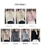 Women's Seamless Ribbed High-Neck Wool Base Layer: Long-Sleeve, Thin, Versatile Knit Top for Spring