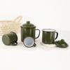 Retro Militärgrüne Emaille-Teetasse - Klassisches Nostalgisches Design